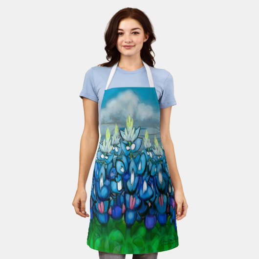 Schort Blauwbonnetscène (Gedragen)