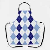 Schort Blauwe en witte Argyle Allover (Voorkant)