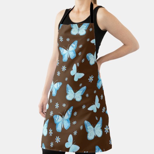 Schort Blauwe Floral Butterfly (Insitu)