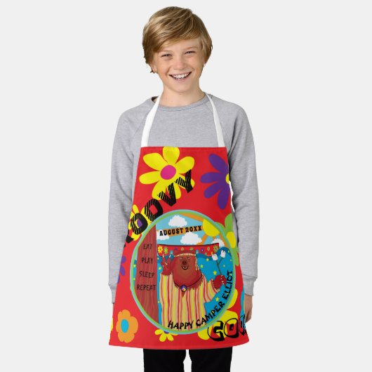 Schort Bloemen Camp Happy Beer All Over Print (Gedragen)