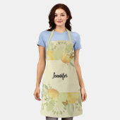 Schort Bord Geel Bloemen Ontwerp (Gedragen)