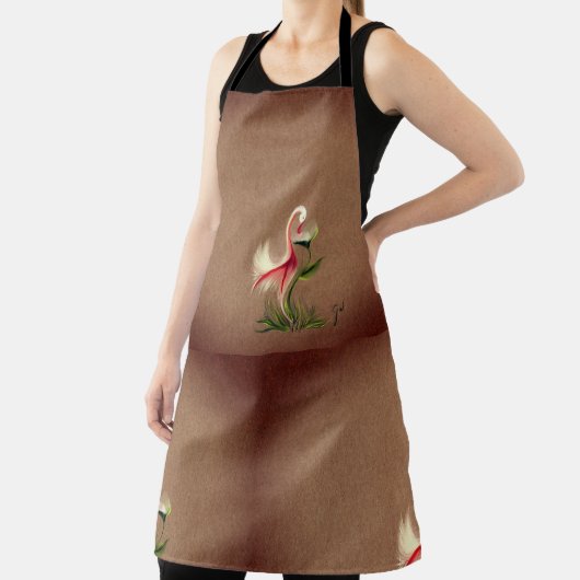 Schort bruin vogelontwerp (Insitu)
