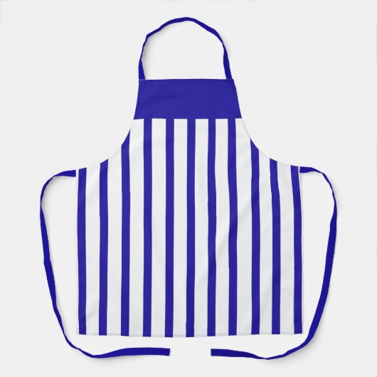 Schort Cafe Royal Blue en White Stripe (Voorkant)