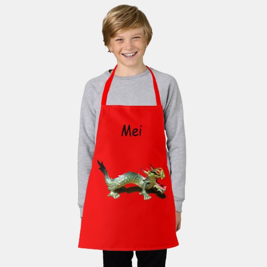 Schort - Chinese draak (Gedragen)