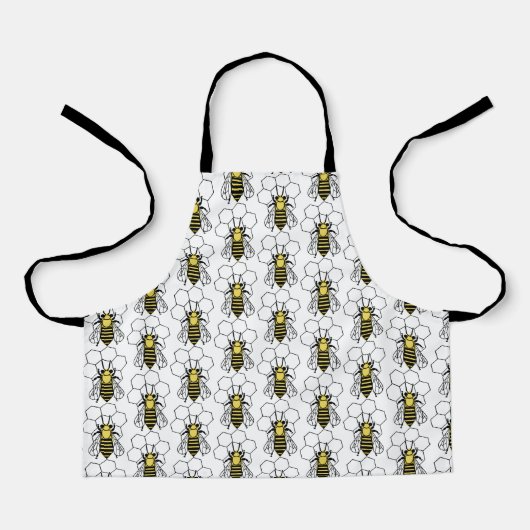 Schort - Gele en zwarte bijen (Voorkant)