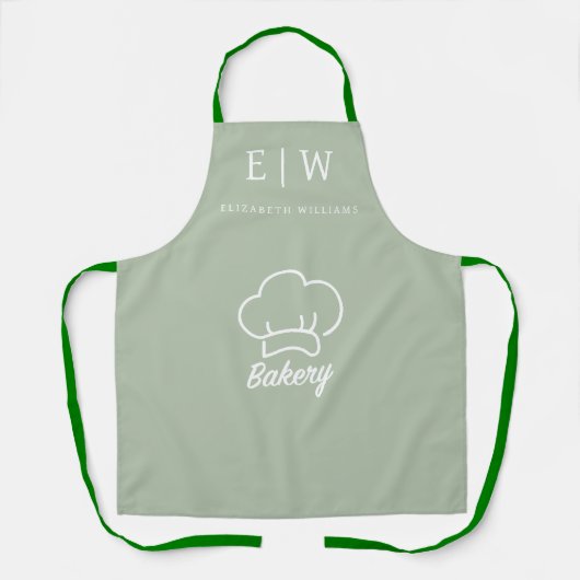 Schort | Gepersonaliseerde Bakkerij Chef Hoed Logo (Voorkant)