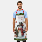 Schort Groot sneeuwmannen- en kerstkoekenthema Gee (Gedragen)