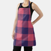 Schort Hot Roze Magenta Indigo Buffalo geruit (Insitu)
