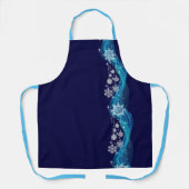 Schort kerstblauwe tinten Snowflakes (Voorkant)