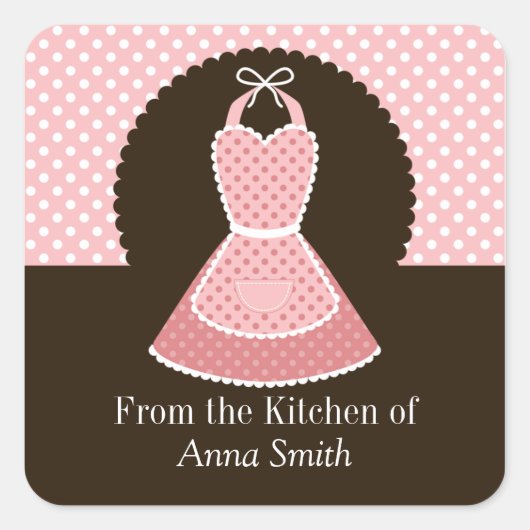  Schort keukenlabel Vierkante Sticker (Voorkant)