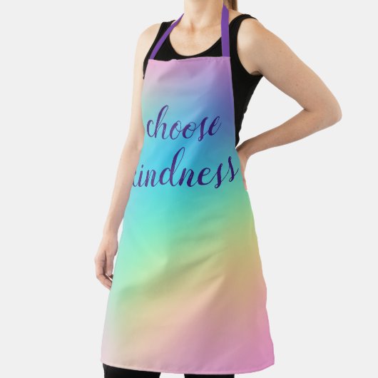 schort "Kindness kiezen" pasteelregenbooggradiënt (Insitu)