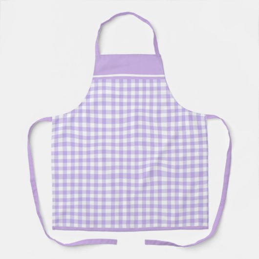 Schort lavendel gingham check (Voorkant)