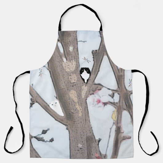 Schort lentesbloesems allover-afdrukken (Voorkant)