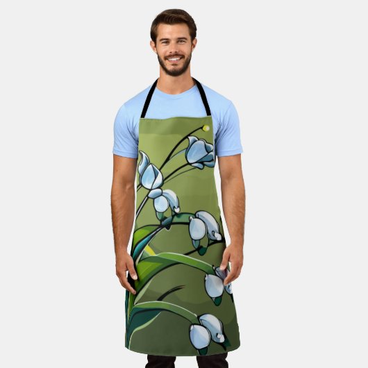 schort: Lieve Lelie: Een Delicate Dans van Lente Schort (Gedragen)