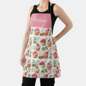 Schort met aardbeiencupcake en eigen naam (Insitu)