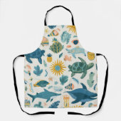 Schort met All-Over Print van Oceaan Golven Cadeau (Voorkant)