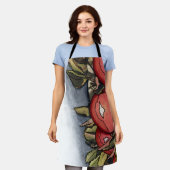 Schort met Apple Waterverf Graphic Afbeelding (Gedragen)