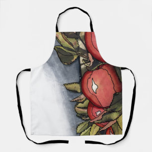 Schort met Apple Waterverf Graphic Afbeelding