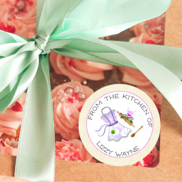  Schort met bakinstrumenten Ronde Sticker