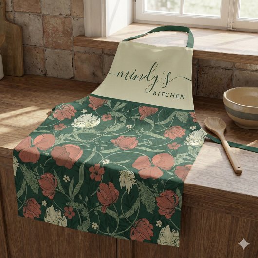 Schort met bloemprint over de hele lengte