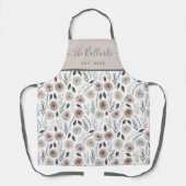 Schort met blush waterverf bloemenprint over de he (Voorkant)