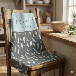 Schort met botanische blad all-over print