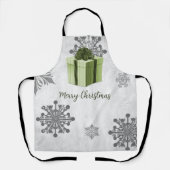 Schort met de Groene Kerstfeestdag (Voorkant)