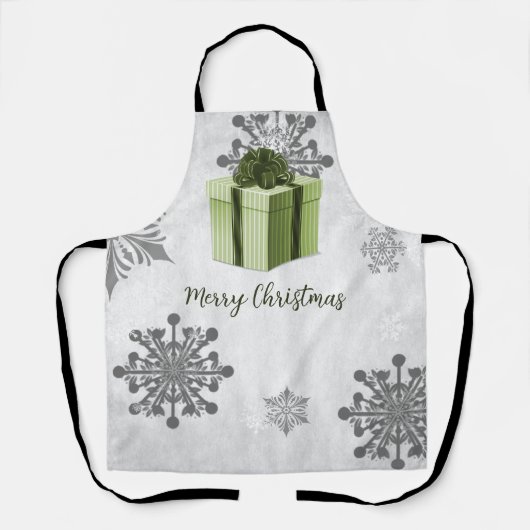 Schort met de Groene Kerstfeestdag (Voorkant)