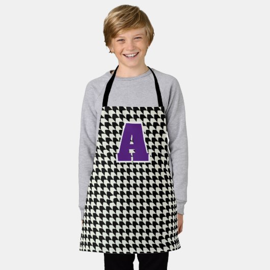 Schort met houndstooth monogram (Gedragen)