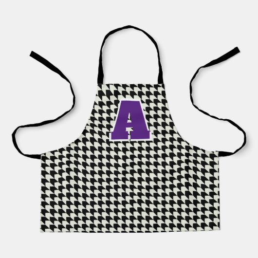 Schort met houndstooth monogram (Voorkant)