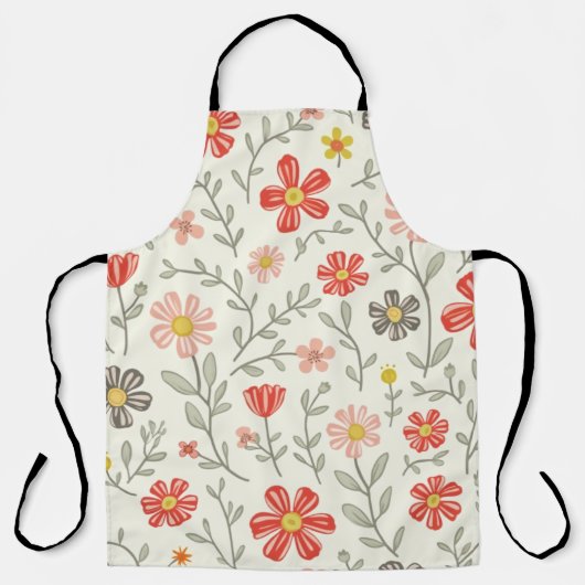 Schort met mooi bloemmotief (Voorkant)