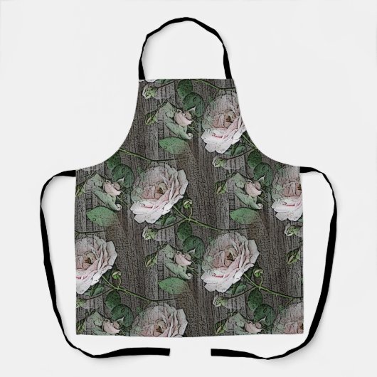 Schort met overal rozenprint (Voorkant)