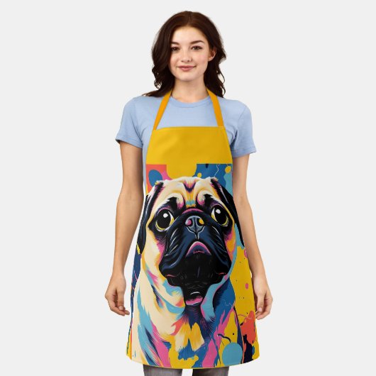 Schort met Pug (Gedragen)