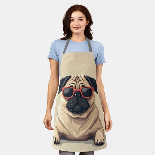 Schort met Pug (Gedragen)