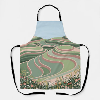 Schort met rijstterrassen in Blush & Sage – Folk A