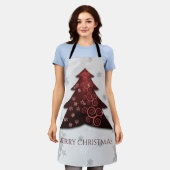 Schort met rode kerstbomen (Gedragen)