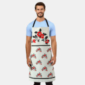 Schort met rode papaver (Gedragen)