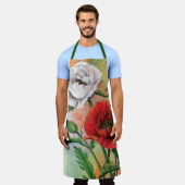 Schort met rode witte papaver (Gedragen)