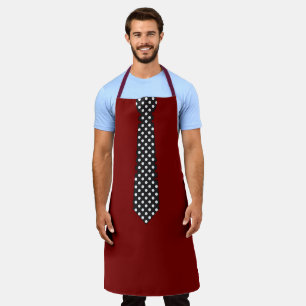 Schort Met Stippen Tie Dk Rode Barbecue Schort