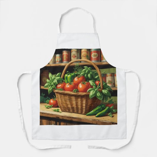 Schort met thema groenten en fruit |  stijl (Voorkant)