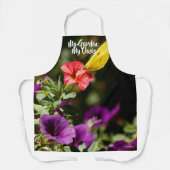 Schort met tuinbloemen en vlinder (Voorkant)