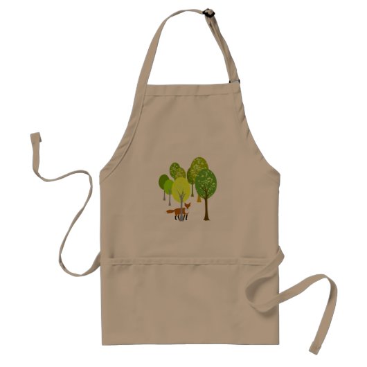 Schort met vos en bomen (Voorkant)