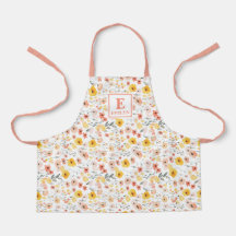Schort met wilde bloemen monogram bloemen