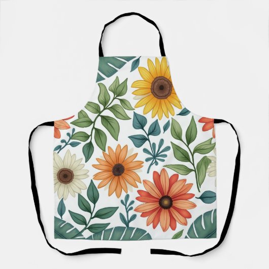 schort met zomerbloemenprint (Voorkant)