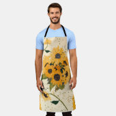 Schort met zonnebloemen (Gedragen)