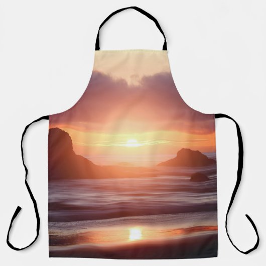 Schort met zonsondergang boven de oceaan (Voorkant)