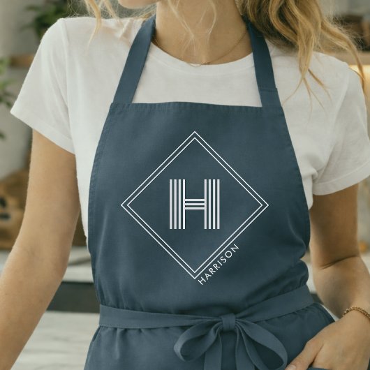 Schort | Modern Geometrisch Monogram Initiaal