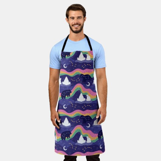 Schort Noordelijke Lichten (Gedragen)