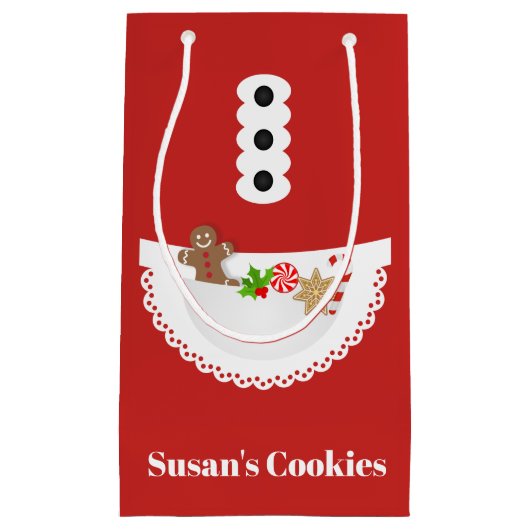 Schort peperkoek Kerst koekjesruil feest Klein Cadeauzakje (Voorkant)