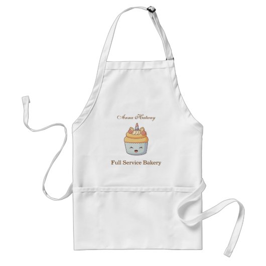 Schort | Persoonlijke Eenhoorn Cupcake Bakkerij (Voorkant)